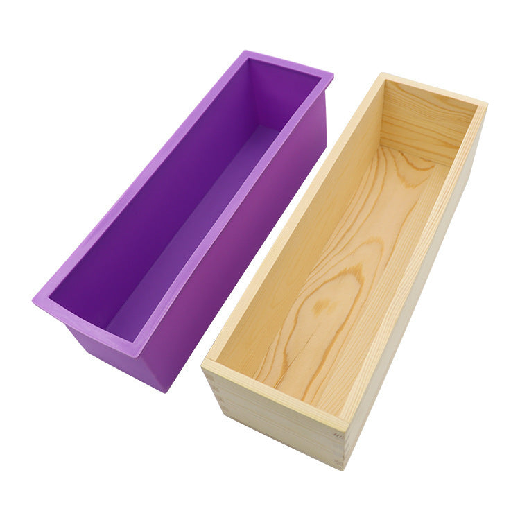 Nicole Silicone Soap Mold Rectangular Wooden Box with Flexible Liner for DIY Handmade Loaf Mould