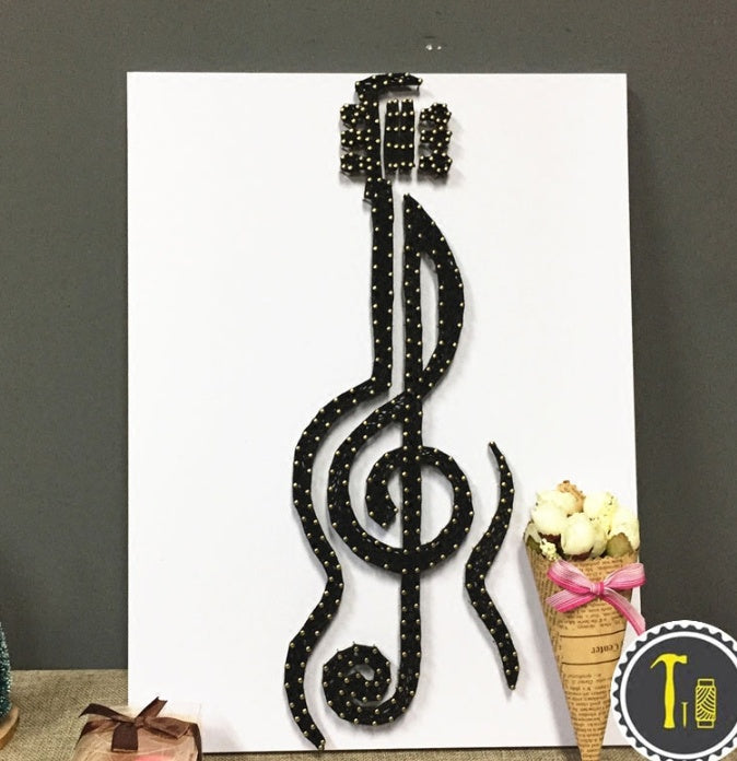 Guitar String Art Yarn Painting Nail Winding Three-dimensional Creative Handmade Decorative Painting Material Pack