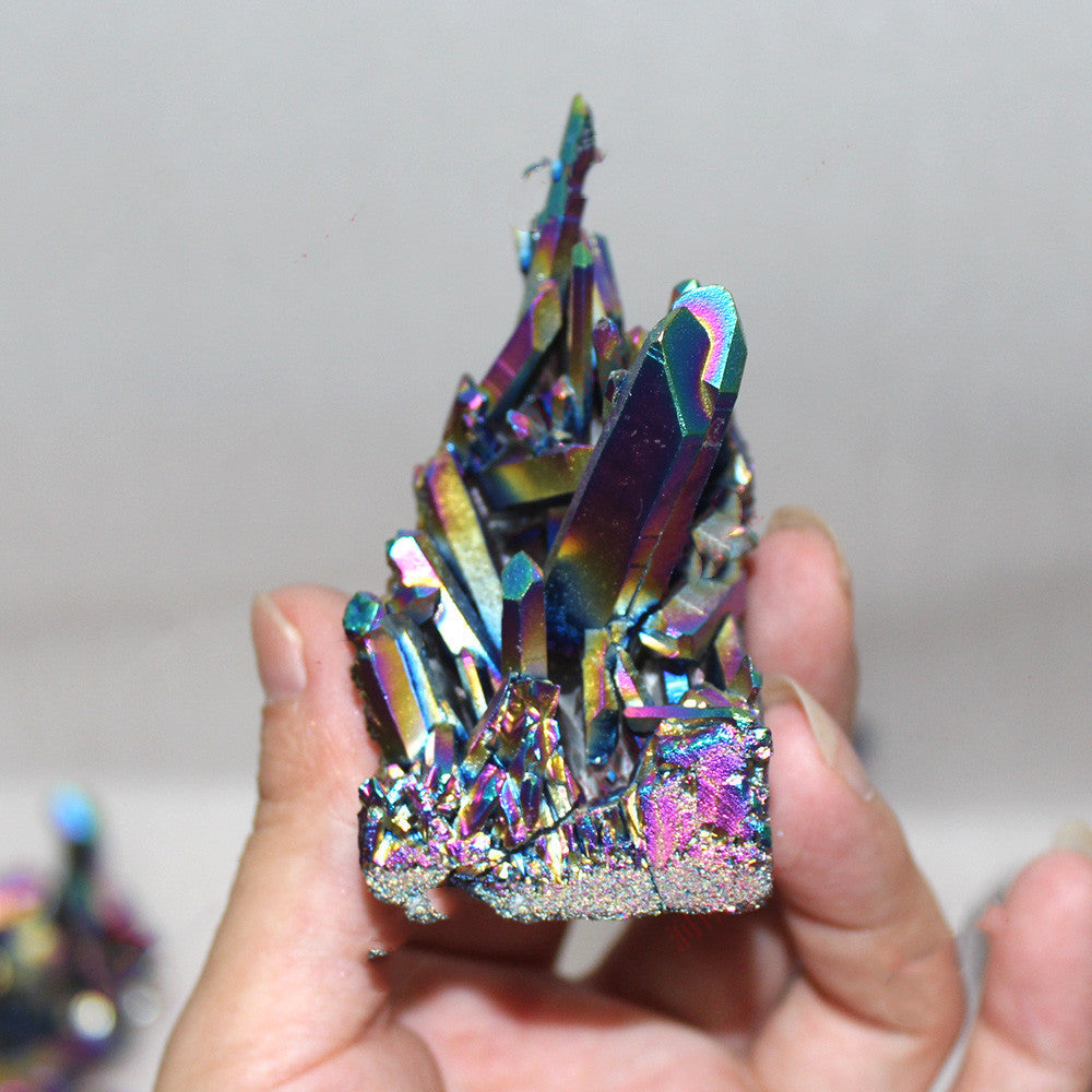 Electroplating colorful colorful crystal cluster ornaments