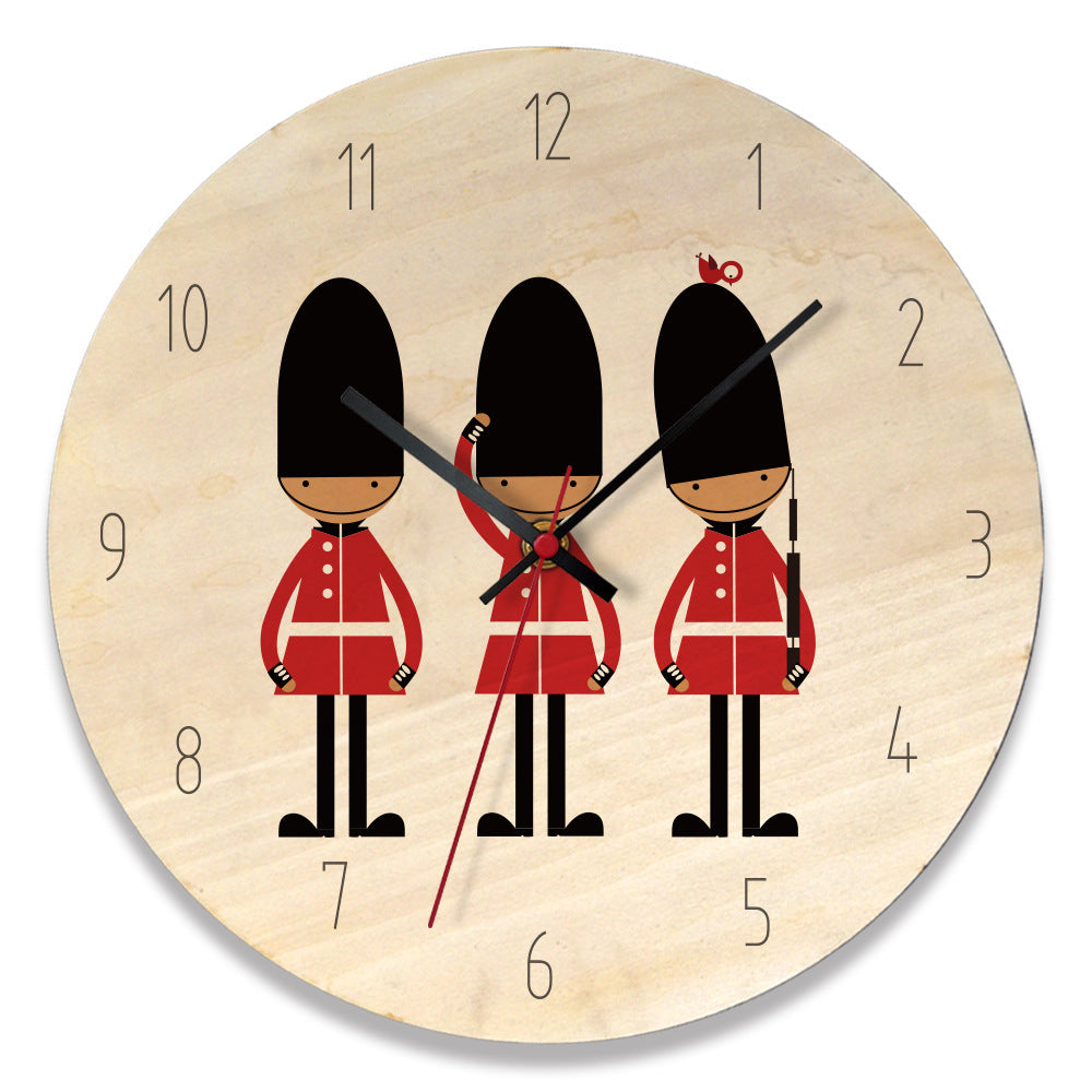 Wooden retro wall clock