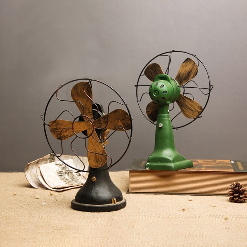 European style electric fan resin ornament