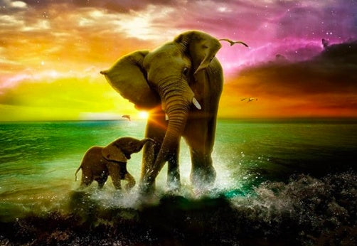 Diamond Painting - Elefant & Baby