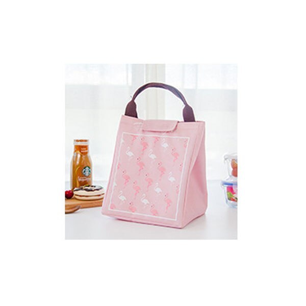 Waterproof portable aluminum case lunch bag Cartoon bird flower drop insulation bag Picnic cold insulation bag