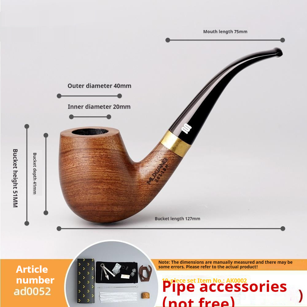 Costustoot Huanghua Pear Wood Pipe Wooden Hand Bucket Wooden Tobacco Pipe