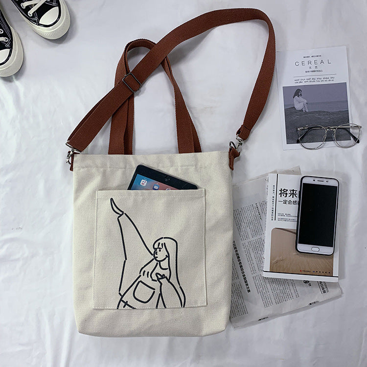 Cartoon messenger canvas bag