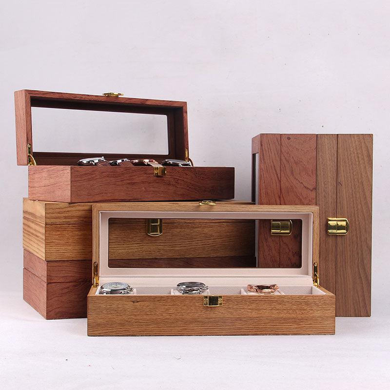 High-end clamshell wooden watch box