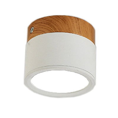 Led makaron wood grain aluminum downlight