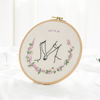 Hand Embroidered Diy Love Fabric Three-dimensional Ribbon Painting