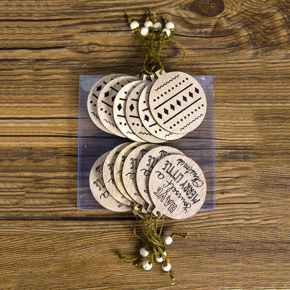 Christmas decorations wooden hollow pendant box