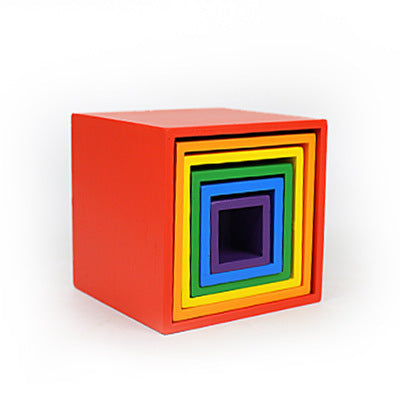 Children's solid wood rainbow blocks