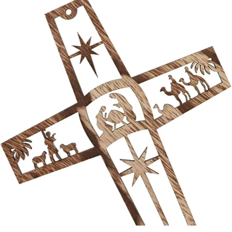 Creative Cross Pendant Wooden Craftwork