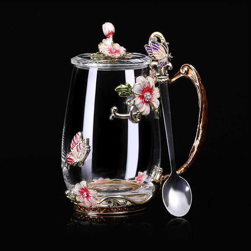 Girl Heart Cup With Spoon And Lid Teacup Big