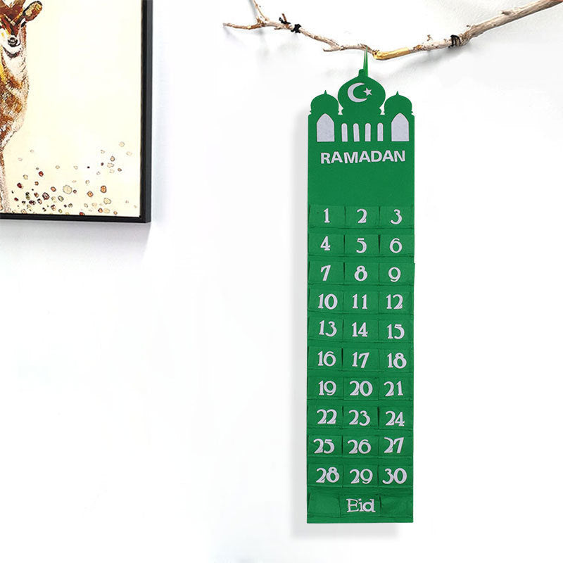 For Eid Al-Fitr And Ramadan, The Cloth Wall Calendar Carries The Bag