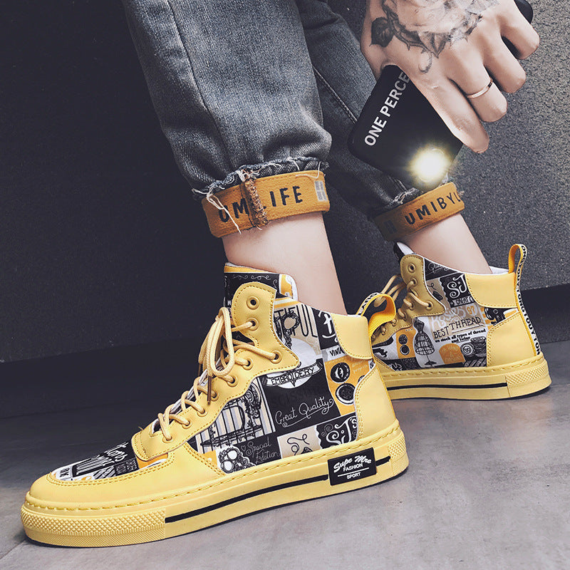 Men's Korean Trend High Top Canvas Shoes