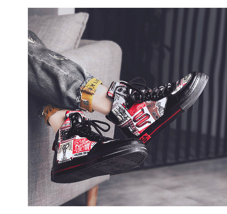 Men's Korean Trend High Top Canvas Shoes