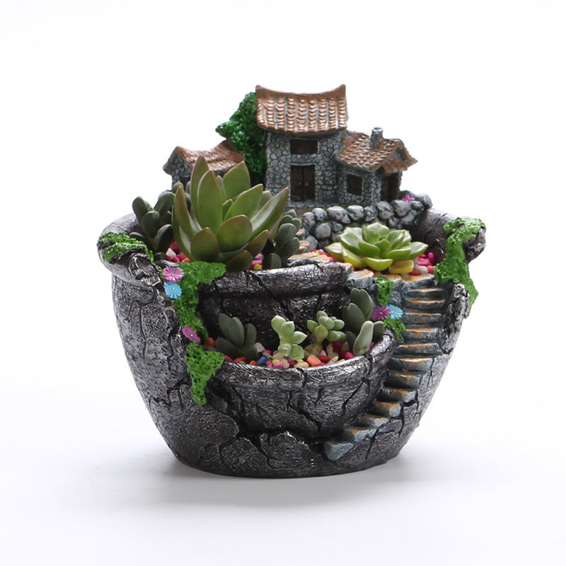 Home Gardening Small Sky Garden Succulent Platter Flower Pot