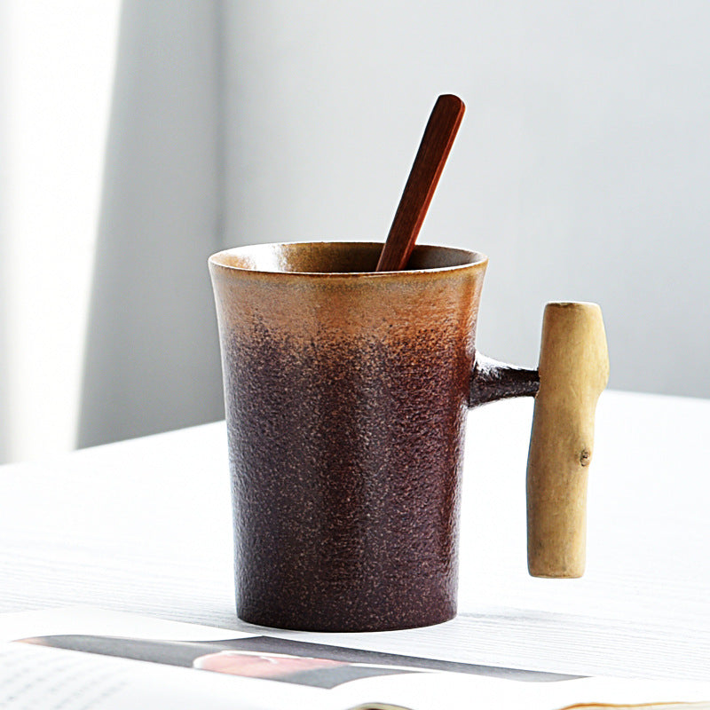 Creative Retro Wooden Handle Mug