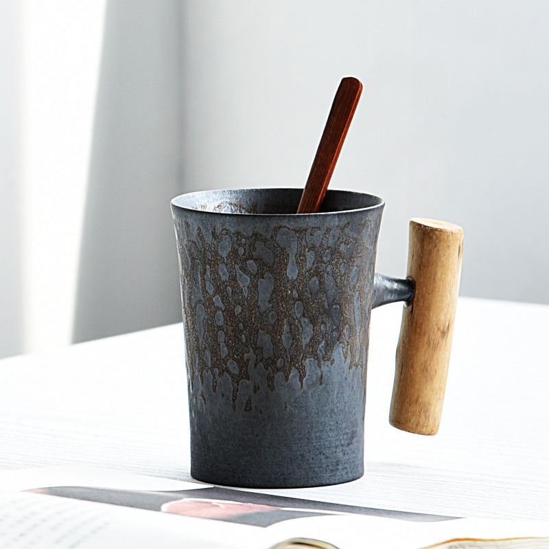 Creative Retro Wooden Handle Mug