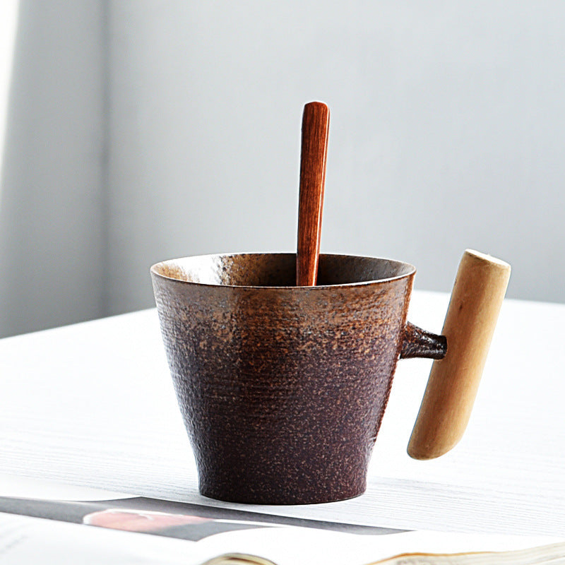 Creative Retro Wooden Handle Mug