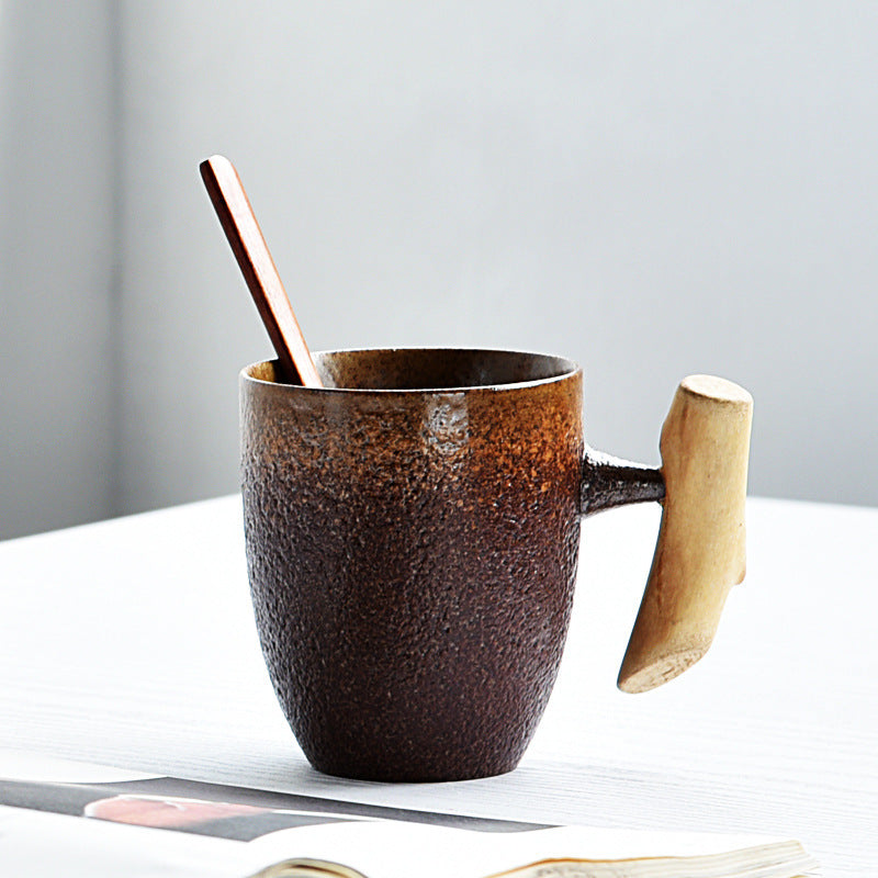 Creative Retro Wooden Handle Mug