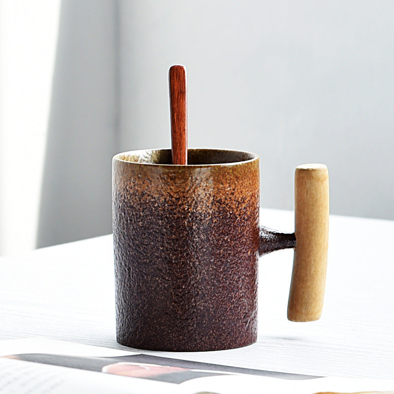 Creative Retro Wooden Handle Mug