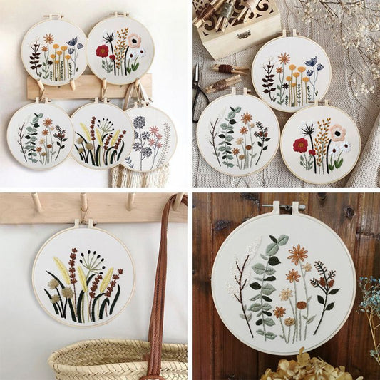 European-style Flowers DIY Embroidery Ribbon Set Beginners With Embroidery Shed Sewing Kit