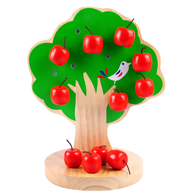 Wooden Magnetic Apple Tree Treasure Early Education Educational Wooden Toy