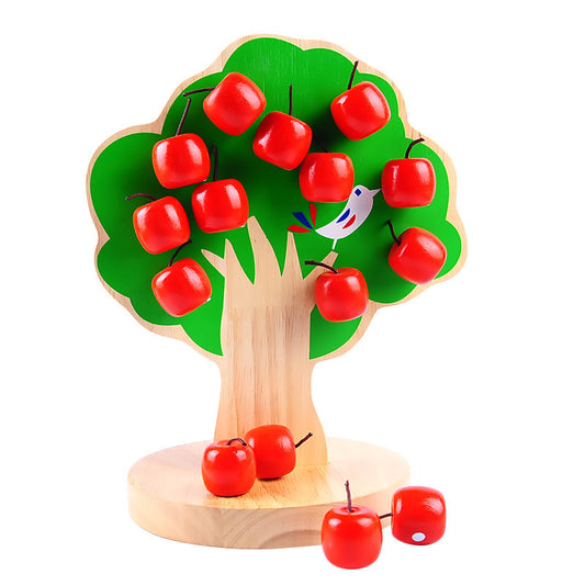 Wooden Magnetic Apple Tree Treasure Early Education Educational Wooden Toy