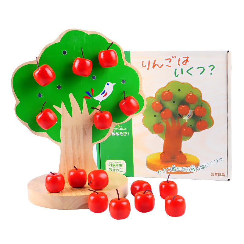 Wooden Magnetic Apple Tree Treasure Early Education Educational Wooden Toy