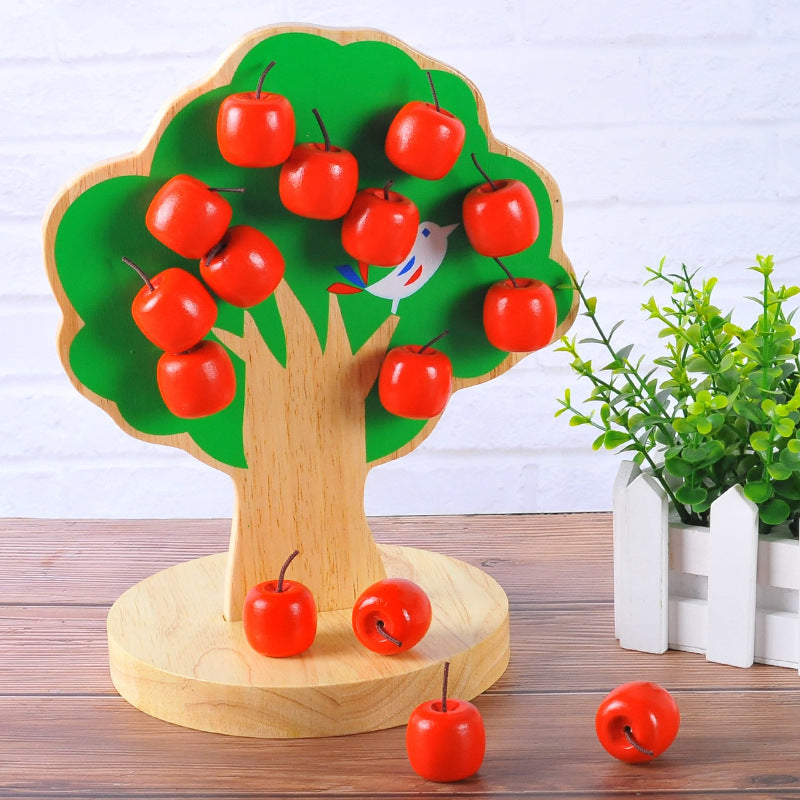 Wooden Magnetic Apple Tree Treasure Early Education Educational Wooden Toy