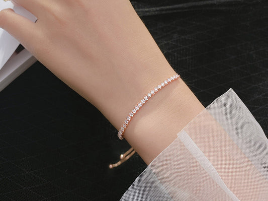 Korean Version Of Sweet Row Diamond Sparkling Bracelet