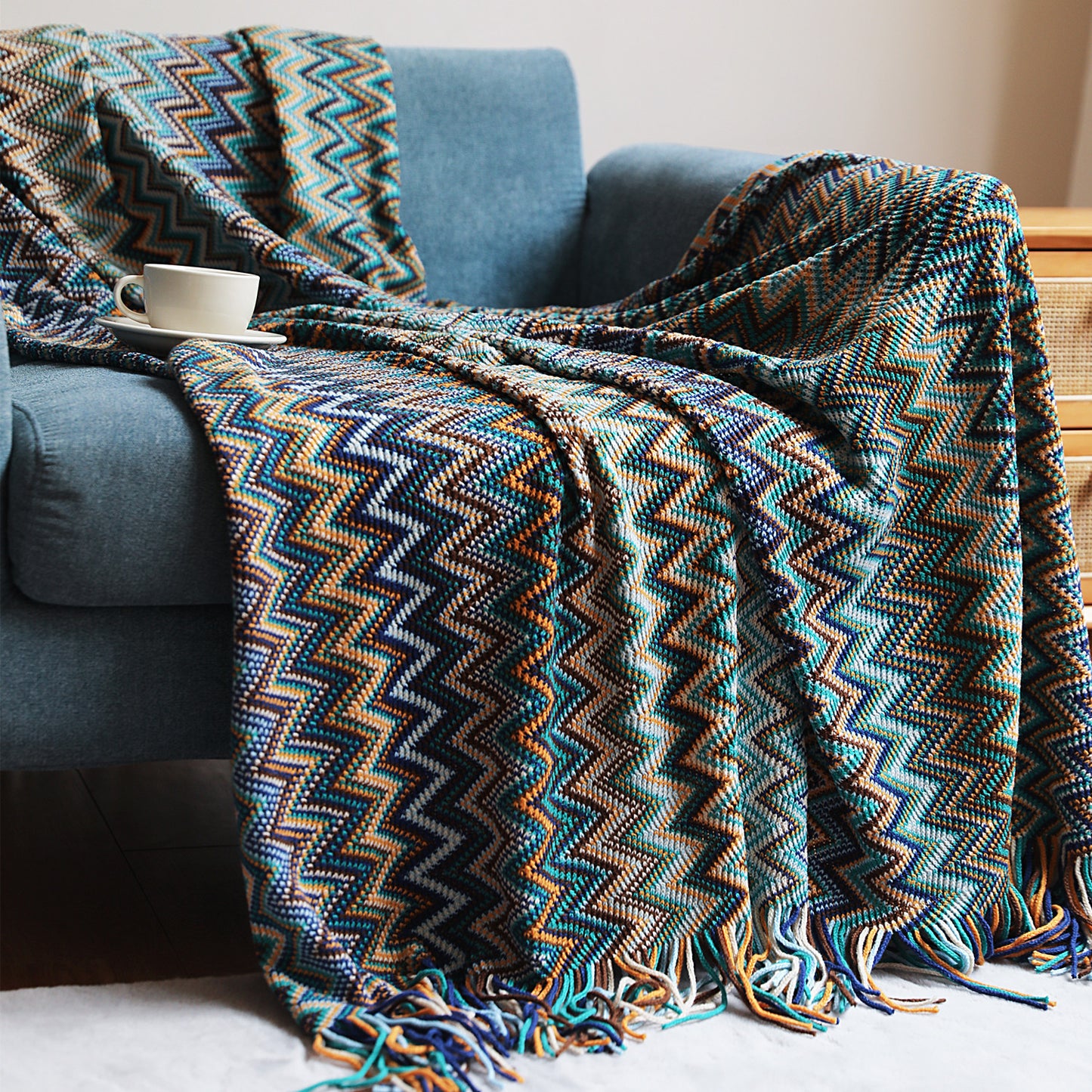 Bohemian Sofa Blanket Cross Border Knitting Blanket Office Nap Blanket Air Conditioning Blanket