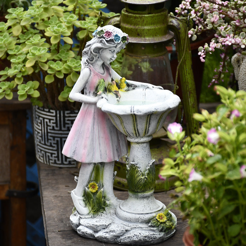 Creative Jewelry Flower Fairy Solar Ornament Resin Angel Figure Sculpture Outdoor Gardening Decoration