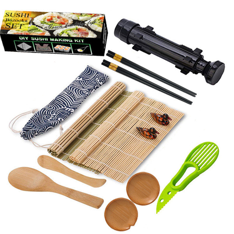 Mould Bamboo Wooden Dish Free Combination Rolling Curtain Rice Spoon Creative Sushi set