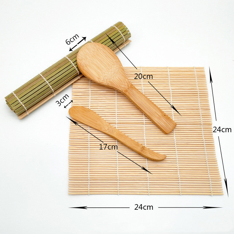 Mould Bamboo Wooden Dish Free Combination Rolling Curtain Rice Spoon Creative Sushi set