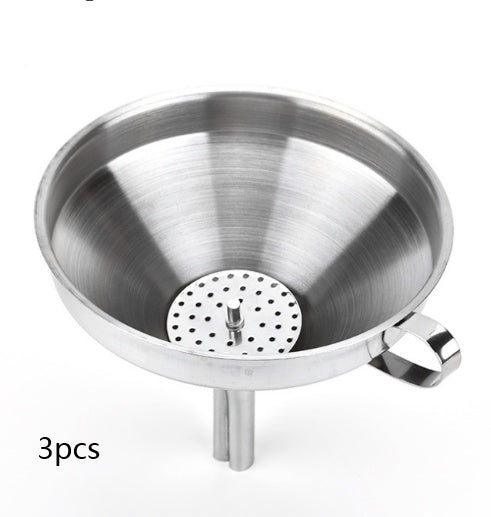 Stainless steel funnel Removable filter large, medium and small size stainless steel kitchen supplies