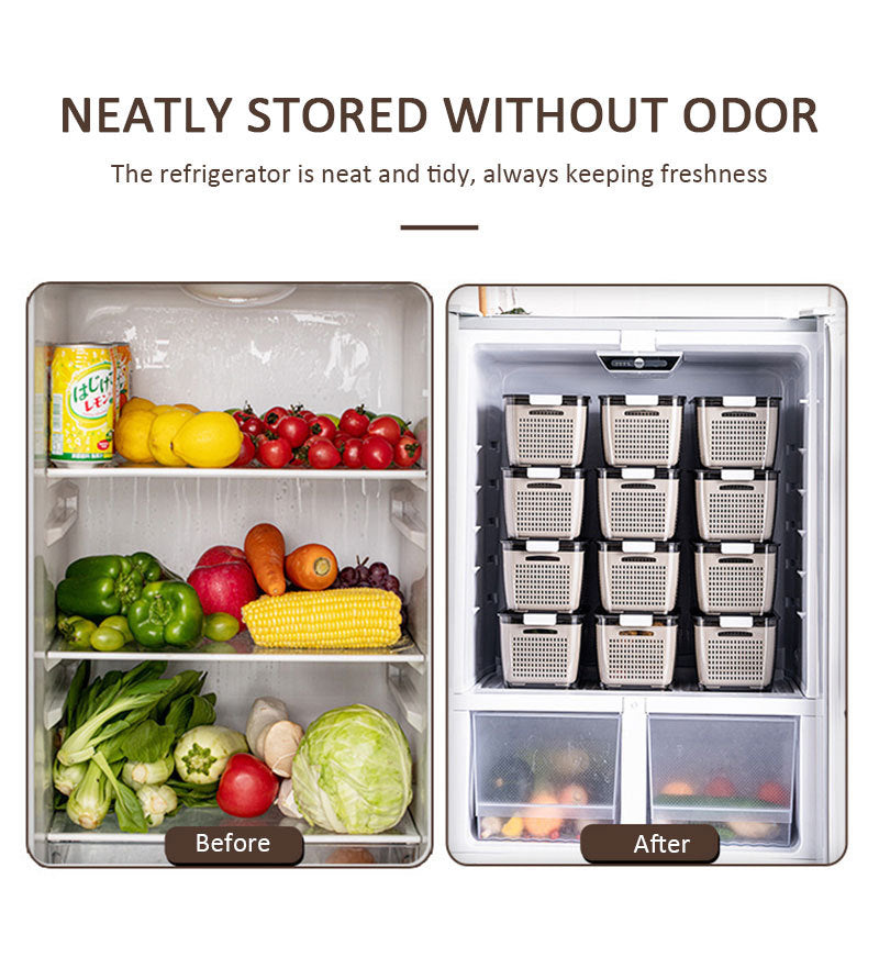 Fresh-keeping Box Large-capacity Separated Storage Box Fruit And Vegetable Cleaning Double-layer Drain Basket