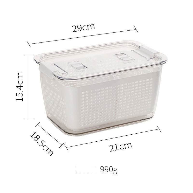 Fresh-keeping Box Large-capacity Separated Storage Box Fruit And Vegetable Cleaning Double-layer Drain Basket