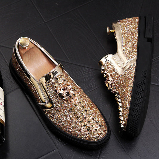 Casual Shoe Cover Foot Lazy Shoes Rivet Sequined Low-Top Single Shoes