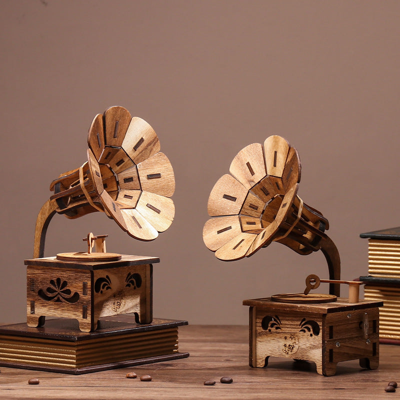 Creative Wooden Music Box Ornaments