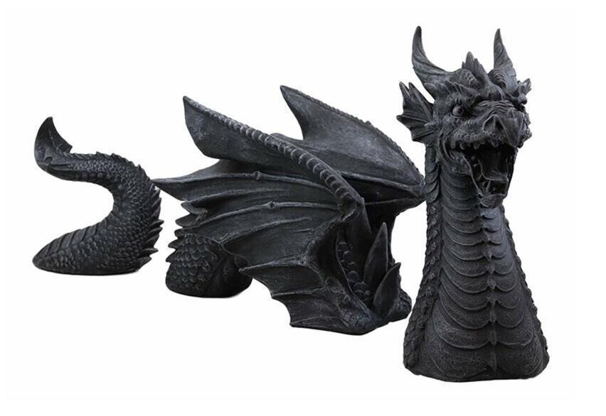 Large Dragon Gothic Garden Decor Statue Castle Moat Lawn Statue Garden Sculptures & Statues Funny Yard Garden Outdoor Figurine