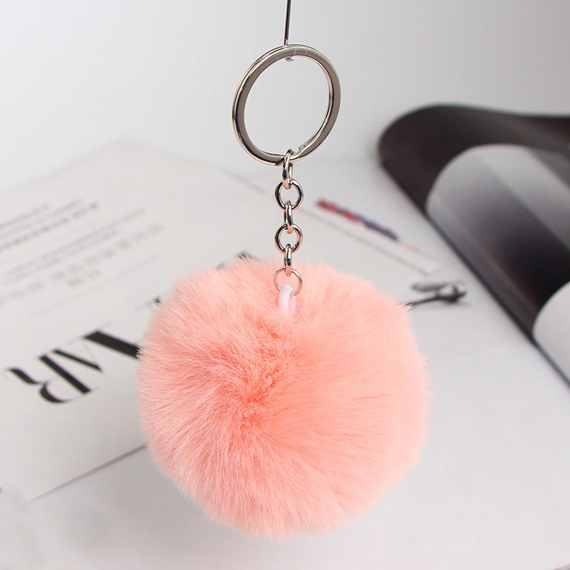 20 Colors Fluffy Fur Pom Pom Keychain Soft Faux Fur-like Ball Car Keyring Key Holder Women Bag Pendant Jewelry