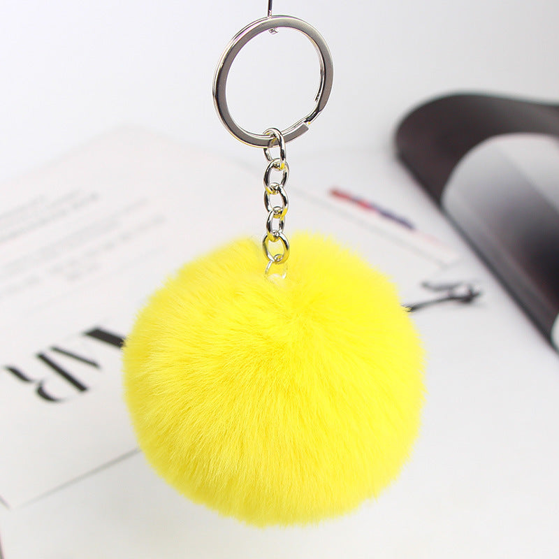 20 Colors Fluffy Fur Pom Pom Keychain Soft Faux Fur-like Ball Car Keyring Key Holder Women Bag Pendant Jewelry