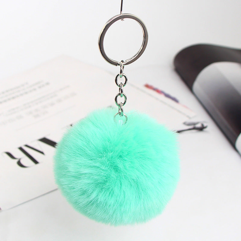 20 Colors Fluffy Fur Pom Pom Keychain Soft Faux Fur-like Ball Car Keyring Key Holder Women Bag Pendant Jewelry