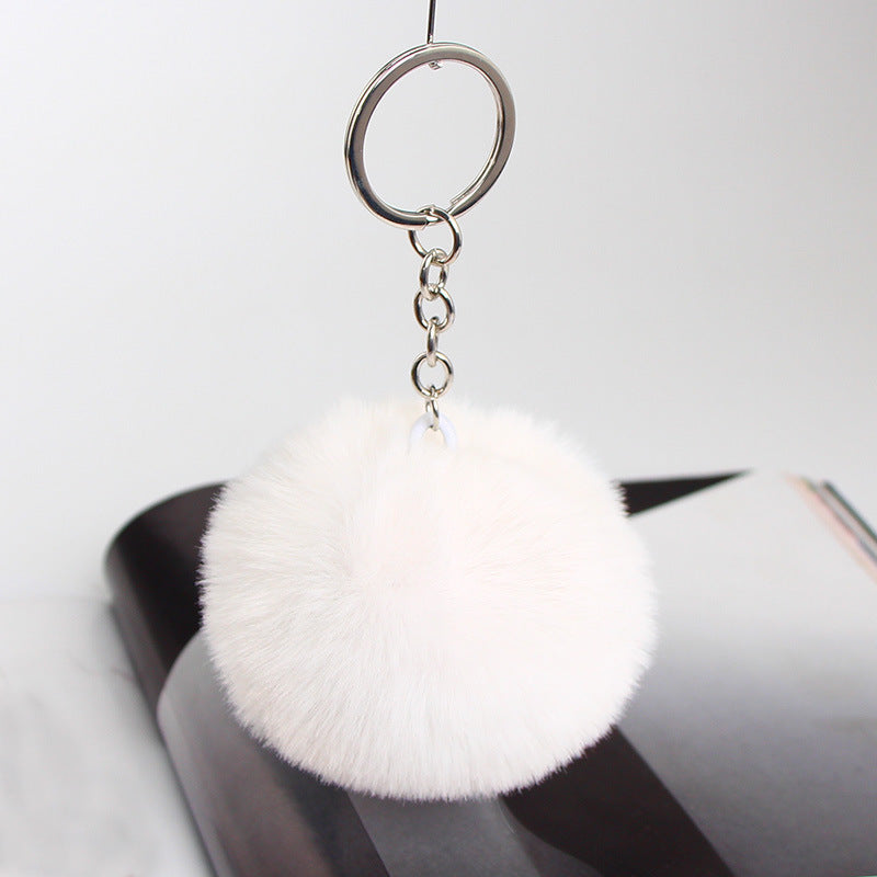 20 Colors Fluffy Fur Pom Pom Keychain Soft Faux Fur-like Ball Car Keyring Key Holder Women Bag Pendant Jewelry