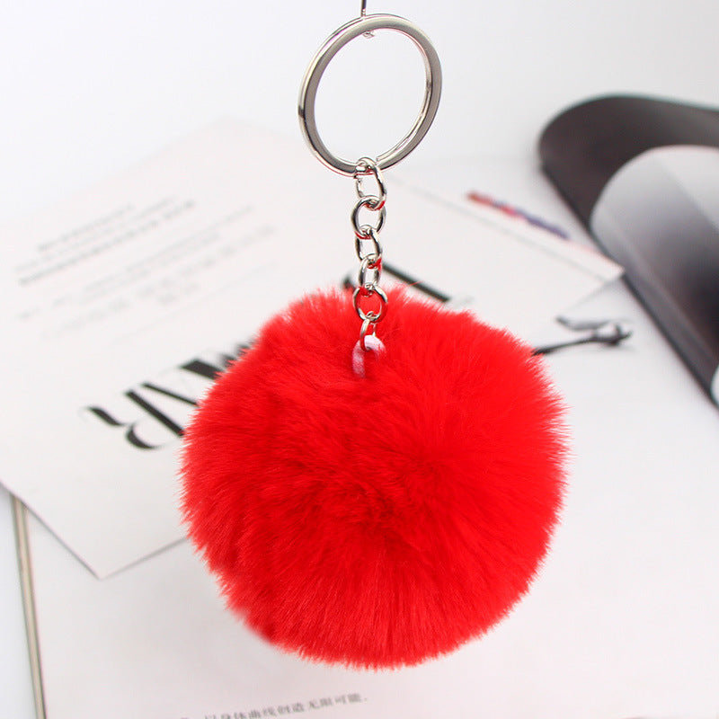 20 Colors Fluffy Fur Pom Pom Keychain Soft Faux Fur-like Ball Car Keyring Key Holder Women Bag Pendant Jewelry