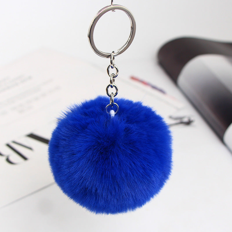 20 Colors Fluffy Fur Pom Pom Keychain Soft Faux Fur-like Ball Car Keyring Key Holder Women Bag Pendant Jewelry