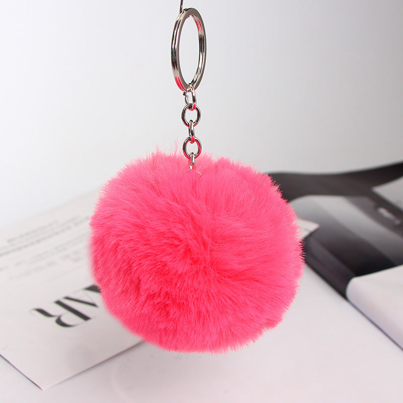 20 Colors Fluffy Fur Pom Pom Keychain Soft Faux Fur-like Ball Car Keyring Key Holder Women Bag Pendant Jewelry