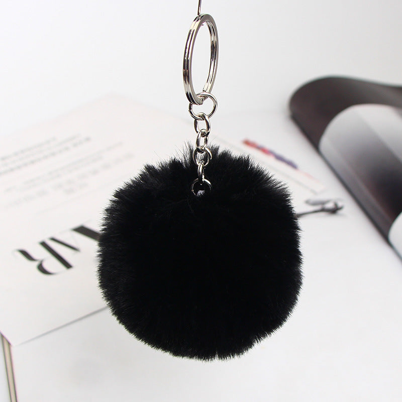 20 Colors Fluffy Fur Pom Pom Keychain Soft Faux Fur-like Ball Car Keyring Key Holder Women Bag Pendant Jewelry