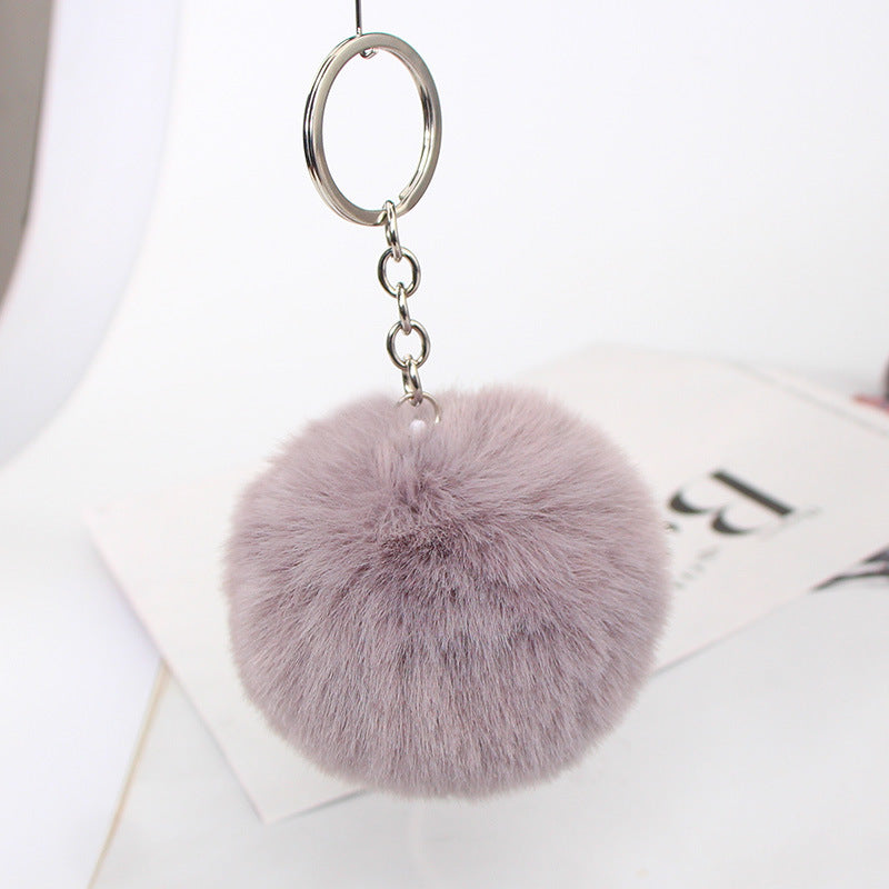 20 Colors Fluffy Fur Pom Pom Keychain Soft Faux Fur-like Ball Car Keyring Key Holder Women Bag Pendant Jewelry